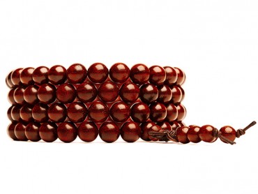 Traditional Tibet Buddhist Prayer Wrap Bracelet Necklace 108 Red Sandalwood Beads Mala