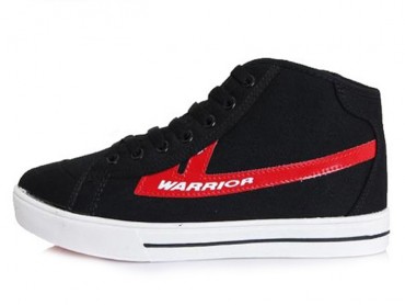Warrior Footwear High Top Canvas Sneaker Black Red