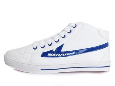Warrior Footwear High Top Canvas Sneaker White Blue