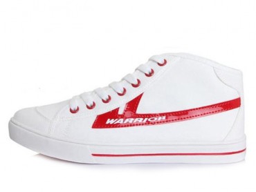 Warrior Footwear High Top Canvas Sneaker White Red