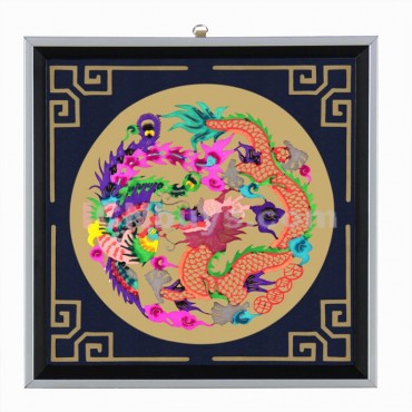 Decorative Paper-cut Frame Dragon Phoenix