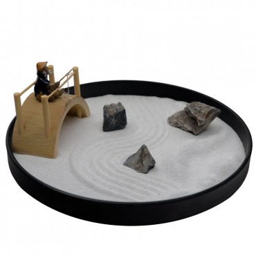 ICNBUYS Mini Zen Garden Bridge Fisher Man Set