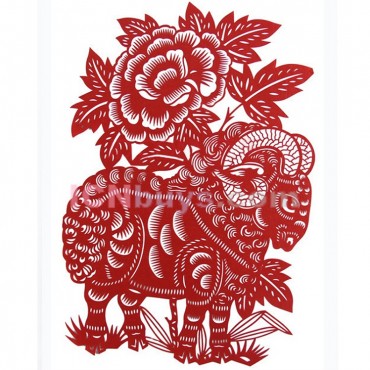 Paper Cutting Chinese Zodiac Goat Elegant