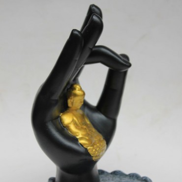 Thai Buddha Hand Status Candlestick Chinaware Ceramics Handicraft Ornament