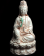 Buddha statue; Guanyin Statue; Buddha Handicraft Ornament; Ceramics Statue; Ceramics Handicraft Ornament; Ceramics Ornament; White/Pink Ceramics Guanyin Buddha Statue with Ancient Sacred Lotus Seat  Handicraft Ornament 