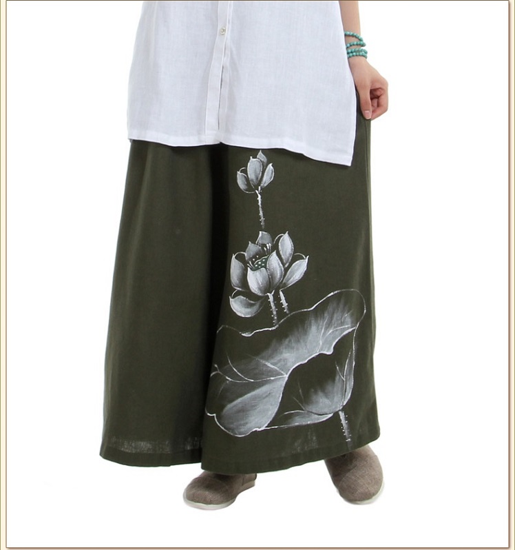 Cotton and linen yoga clothes Tea Service Zen Literary Chinese  Three-quarter Sleeve Top Yoga Wide Leg Pants Loose Large Size Suit