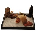 ICNBUYS Zen Garden with Boat Bridge Japanese Censers Set with Free Rake and Pushing Sand Pen 