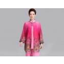 Tai Chi Uniform Suit with Outside Phoenix Veil Pink