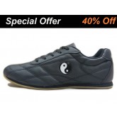 Double Star  Leather Tai Chi Shoes Black Tai Chi Pattern