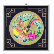Chinese Paper Cutting, Decorative Paper-cut Frame, Decorative Paper-cut Frame Golden Pheasant Peony Pine