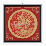 Decorative Paper-cut Frame Lotus Kid Carp 1