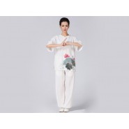 Tai Chi Clothing, Tai Chi Uniform, half-sleeve tai chi uniform, tai chi uniform lotus, Chinese Tai Chi Clothing, Chinese Tai Chi Uniform, Tai Chi Casual Clothing