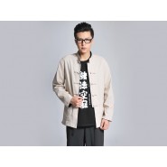 Kung Fu Clothing, Kung Fu Uniform, Kung Fu Clothing Man, Kung Fu Uniform Man, Reversible Blue And Cream-Colored Coat