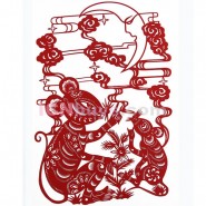 Chinese Paper Cutting, Decorative Paper-cut Frame, Paper Cutting Chinese Zodiac Rat charm