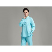 Professional Tai Chi Cloting Uniform Pure Cotton Thicken for Winter Blue