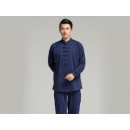 Professional Tai Chi Cloting Uniform Pure Cotton Thicken for Winter Dark Blue