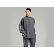 Professional Tai Chi Cloting Uniform Pure Cotton Thicken for Winter Dark Grey