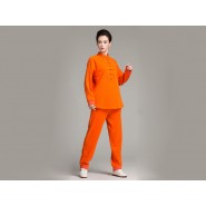 Professional Tai Chi Cloting Uniform Pure Cotton Thicken for Winter Yellow