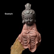 Buddha Figurine; Buddha Ornament; Buddha Porcelain Handicraft; Buddha Figurine Handmade; Q-Version Guanyin Ksitigarbha Buddha Original Porcelain Ornament Handicraft with semicircle base