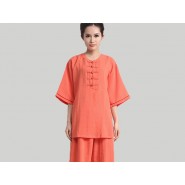 Tai Chi Clothing, Half-sleeve Tai Chi Clothing, Orange Tai Chi Clothing, Tai Chi Clothing Pink, Tai Chi Clothing for Woman, Tai Chi Uniform, Chinese Tai Chi Clothing, Chinese Tai Chi Uniform, Tai Chi Casual Clothing