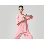 Tai Chi Clothing, Half-sleeve Tai Chi Clothing, Tai Chi Clothing Pink, Tai Chi Clothing for Woman, Tai Chi Uniform, Chinese Tai Chi Clothing, Chinese Tai Chi Uniform, Tai Chi Casual Clothing