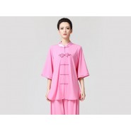 Tai Chi Clothing, Half-sleeve Tai Chi Clothing, Tai Chi Clothing Pink, Tai Chi Clothing for Woman, Tai Chi Uniform, Chinese Tai Chi Clothing, Chinese Tai Chi Uniform, Tai Chi Casual Clothing