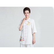 Tai Chi Clothing Half-sleeve Suit for Women Summer embroidery