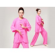 Tai Chi Clothing, Half-sleeve Tai Chi Clothing, Tai Chi Clothing Pink, Tai Chi Clothing for Woman, Tai Chi Uniform, Chinese Tai Chi Clothing, Chinese Tai Chi Uniform, Tai Chi Casual Clothing