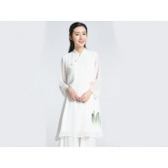 Tai Chi Clothing Short-sleeve Suit for Women Summer Linen  Lotus