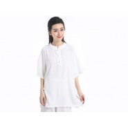 Tai Chi Clothing Short-sleeve Suit for Women Summer Ice Silk Fabric