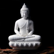  Buddha Status; Thai Buddha Status; Buddha Porcelain Ceramics Ornament; Thai Buddha Status Handicraft Ornament; Thai South-East Asia Buddha Status with Lotus Seat White Porcelain Ceramics Handicraft Ornament 