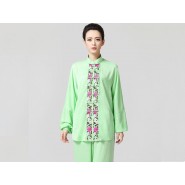 Tai Chi Clothing women long-sleeved Green Uniforms