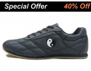 Double Star  Leather Tai Chi Shoes Black Tai Chi Pattern