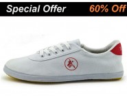 Double Star Canvas Tai Chi Shoes White