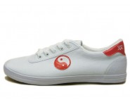 Double Star Canvas Tai Chi Shoes White Tai Chi Pattern